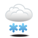 Bedeckt mit Schneeschauern